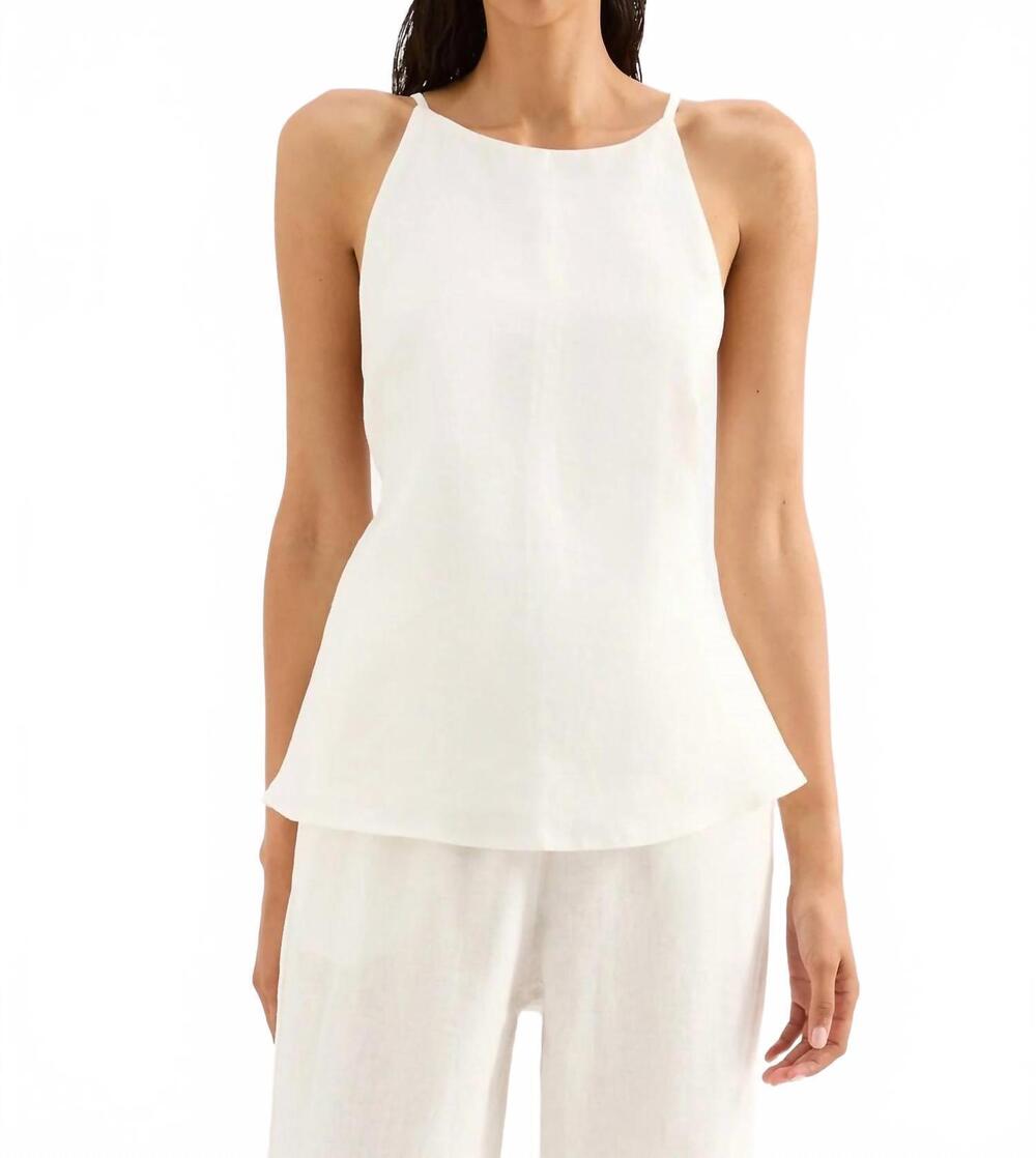 NEW NUDE LUCY ziba linen top in white
